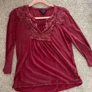 Lucky Brand cranberry knit shirt - XS